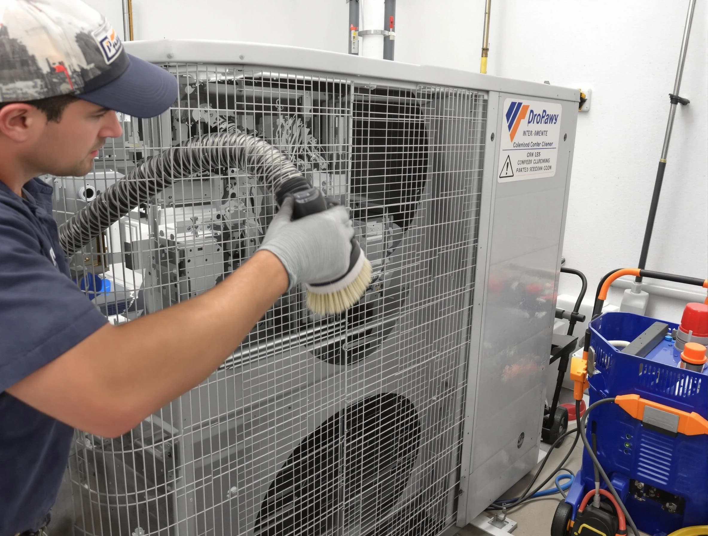Harrison Air Duct Cleaning specialist performing precision AC coil cleaning for improved system performance in Harrison