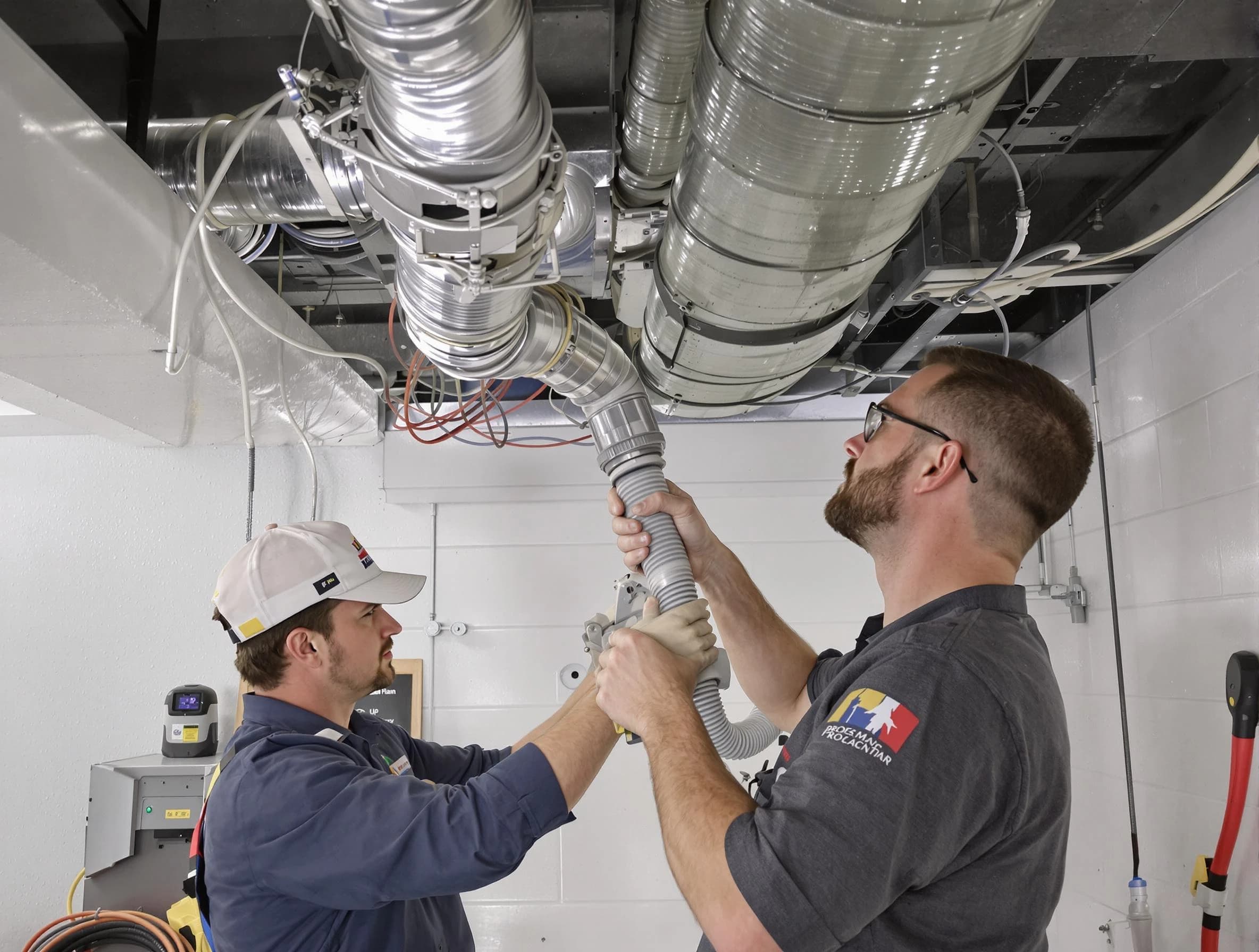 Harrison Air Duct Cleaning technician performing thorough AC duct cleaning in Harrison