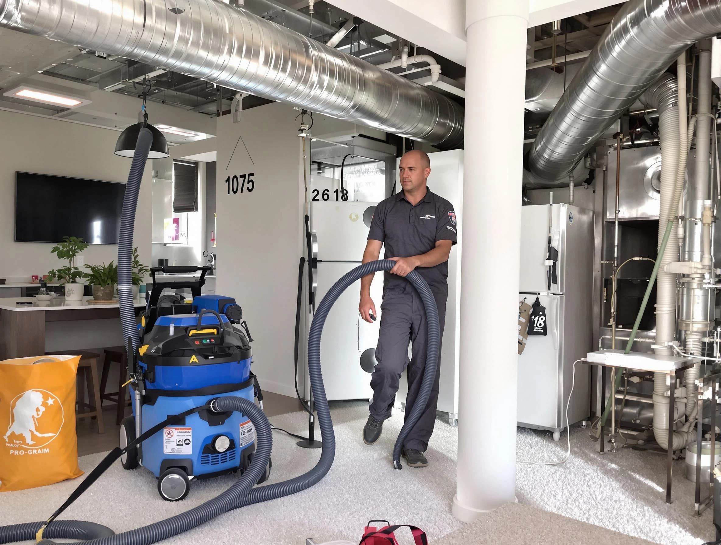 Harrison Air Duct Cleaning expert performing detailed indoor duct cleaning for improved air quality in Harrison
