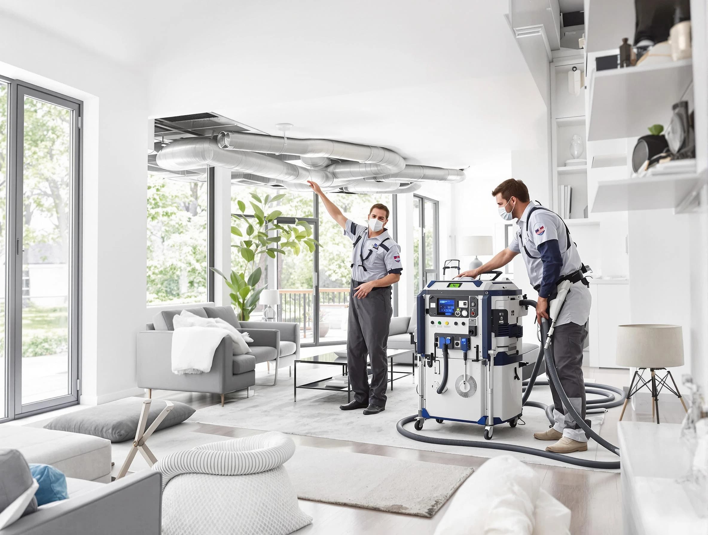 Harrison Air Duct Cleaning professional conducting pure air duct cleaning with state-of-the-art equipment in Harrison