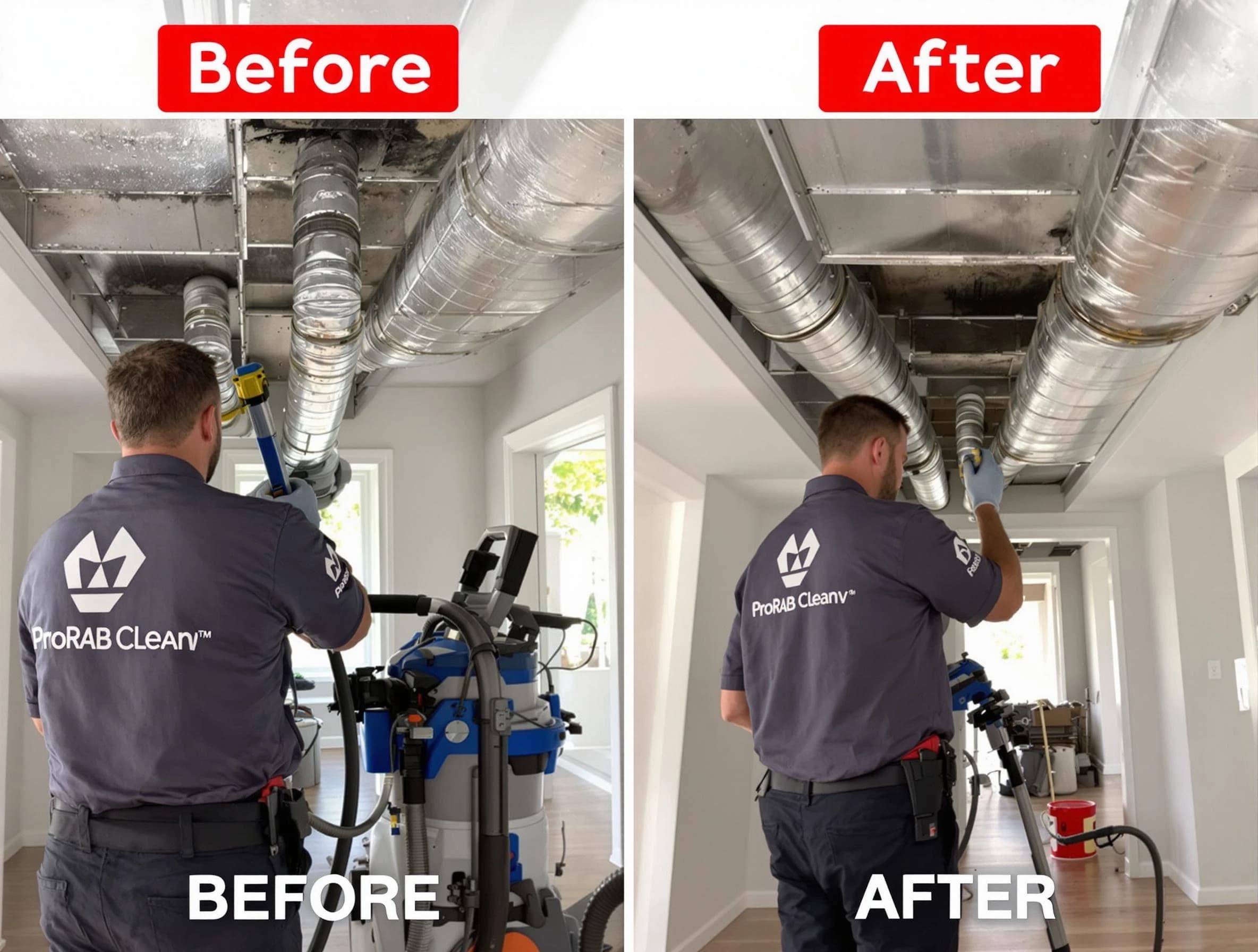 Harrison Air Duct Cleaning expert performing thorough residential duct cleaning in a Harrison home