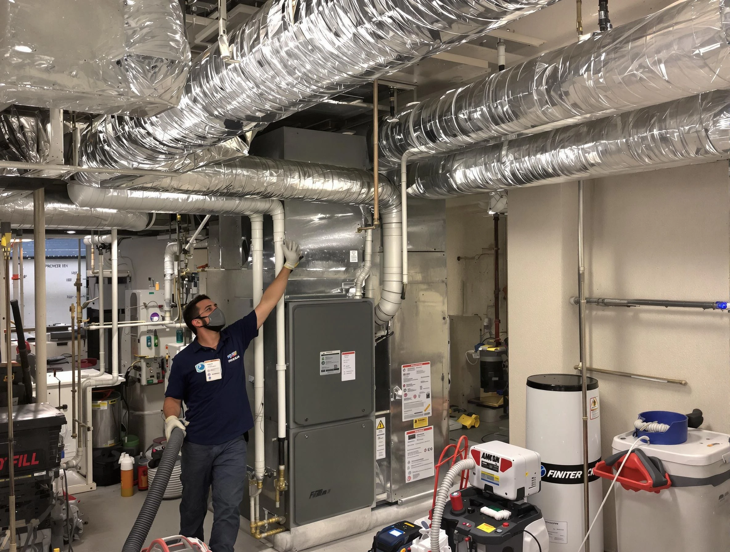 Harrison Air Duct Cleaning specialist performing thorough furnace duct cleaning in a Harrison residence