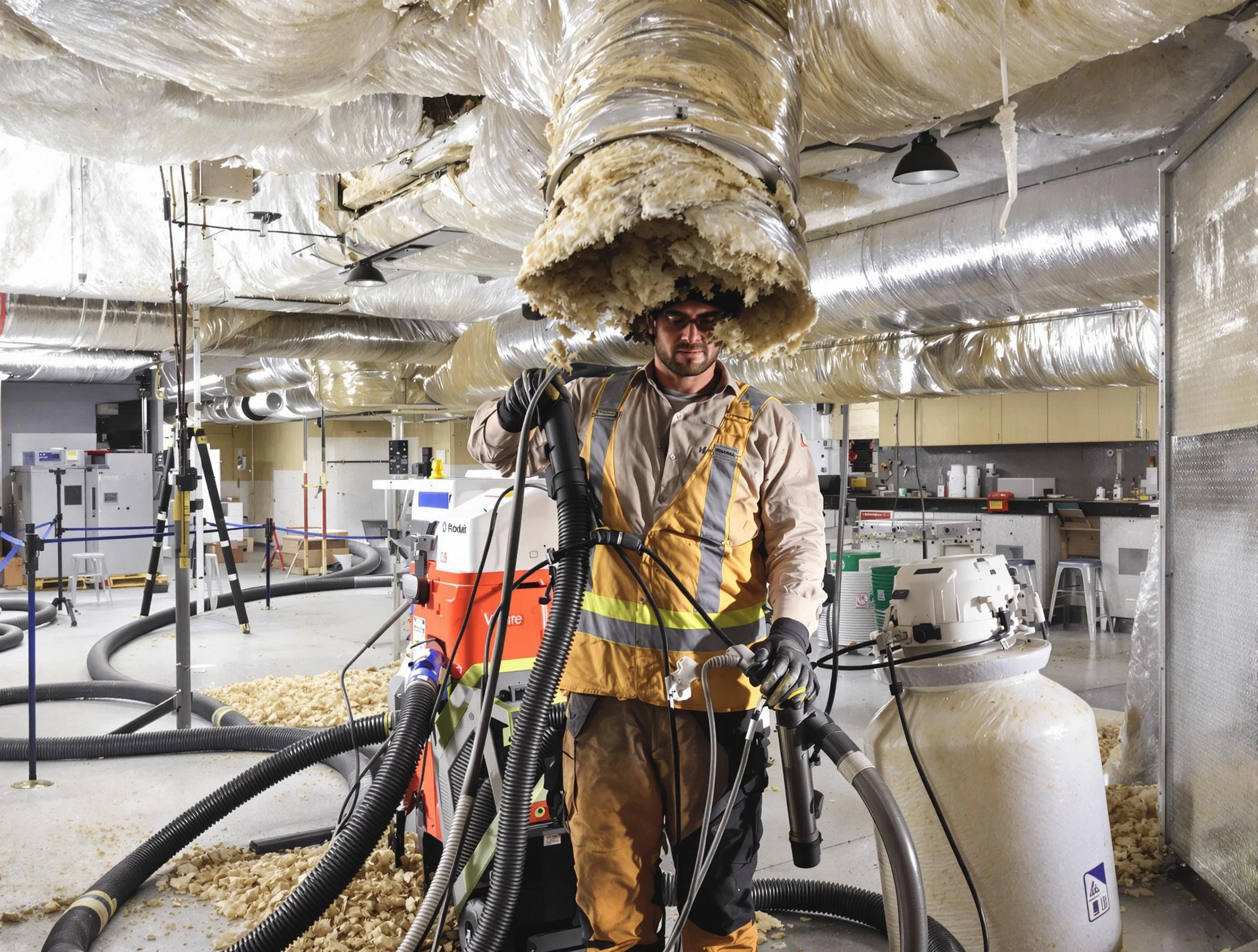 Professional vacuum insulation removal by Harrison Air Duct Cleaning expert in Harrison